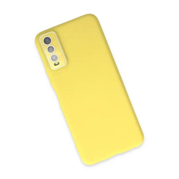 BUĞZ Vivo Y11s Kılıf Lansman Glass Kapak - Sarı