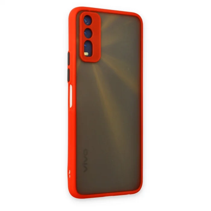 BUĞZ Vivo Y11s Kılıf Montreal Silikon Kapak - Kırmızı