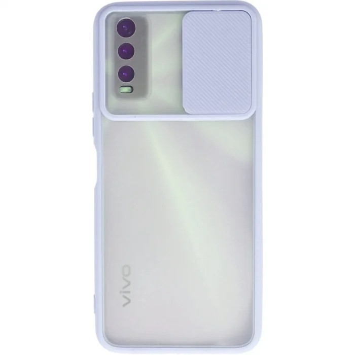 BUĞZ Vivo Y11s Kılıf Palm Buzlu Kamera Sürgülü Silikon - Lila