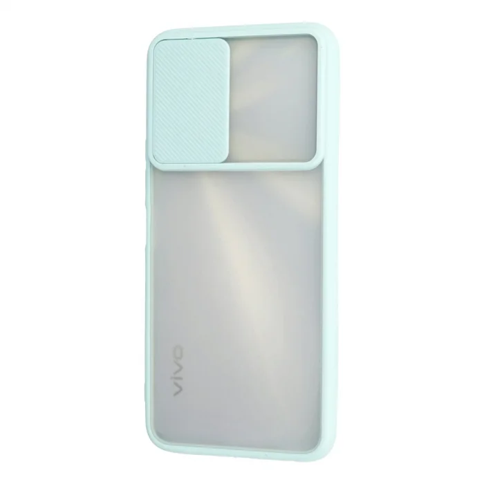 BUĞZ Vivo Y11s Kılıf Palm Buzlu Kamera Sürgülü Silikon - Turkuaz