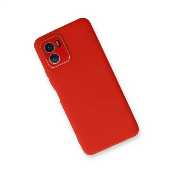 BUĞZ Vivo Y15s Kılıf Lansman Glass Kapak - Kırmızı