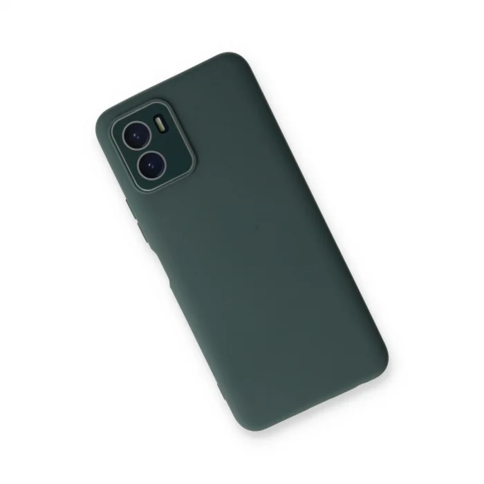 BUĞZ Vivo Y15s Kılıf Lansman Glass Kapak - Koyu Yeşil