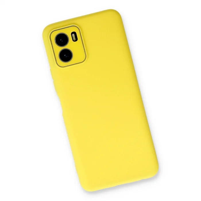 BUĞZ Vivo Y15s Kılıf Lansman Glass Kapak - Sarı