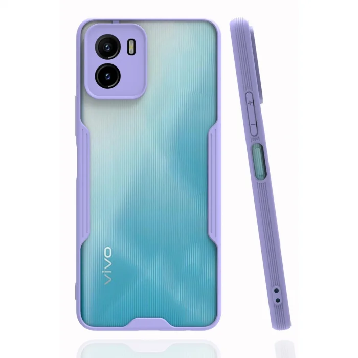 BUĞZ Vivo Y15s Kılıf Platin Silikon - Lila
