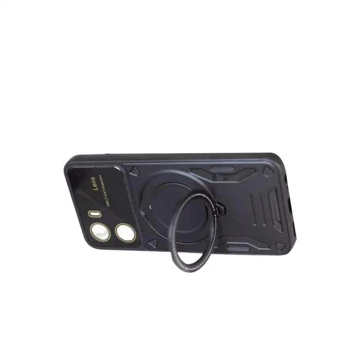 BUĞZ Vivo Y16 Kılıf Joy Lens Standlı Kapak - Siyah