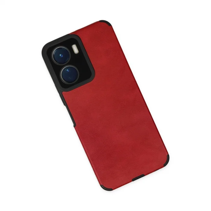 BUĞZ Vivo Y16 Kılıf Loop Deri Silikon - Kırmızı