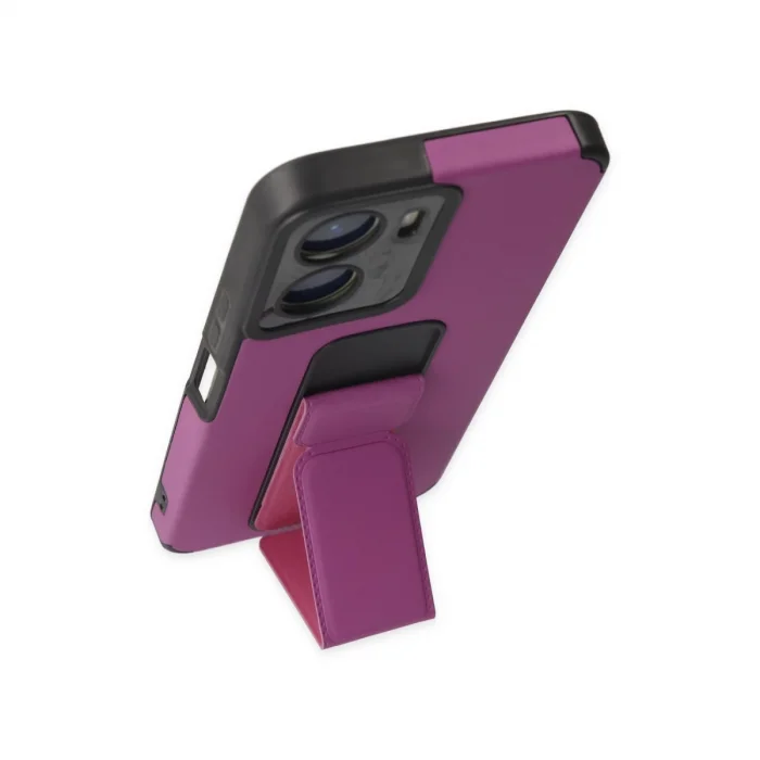 BUĞZ Vivo Y16 Kılıf Mega Standlı Silikon - Mor