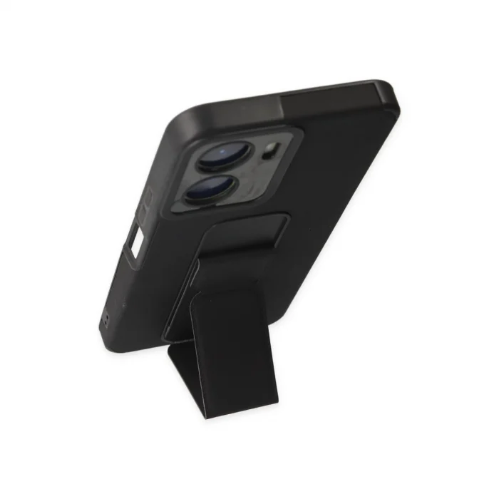 BUĞZ Vivo Y16 Kılıf Mega Standlı Silikon - Siyah