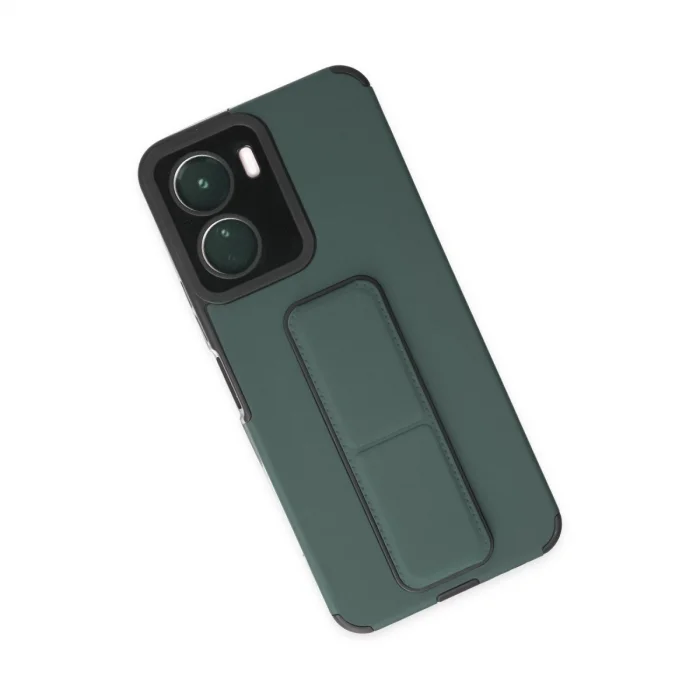 BUĞZ Vivo Y16 Kılıf Mega Standlı Silikon - Yeşil