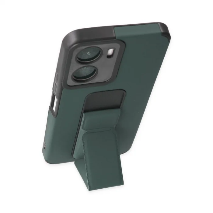 BUĞZ Vivo Y16 Kılıf Mega Standlı Silikon - Yeşil