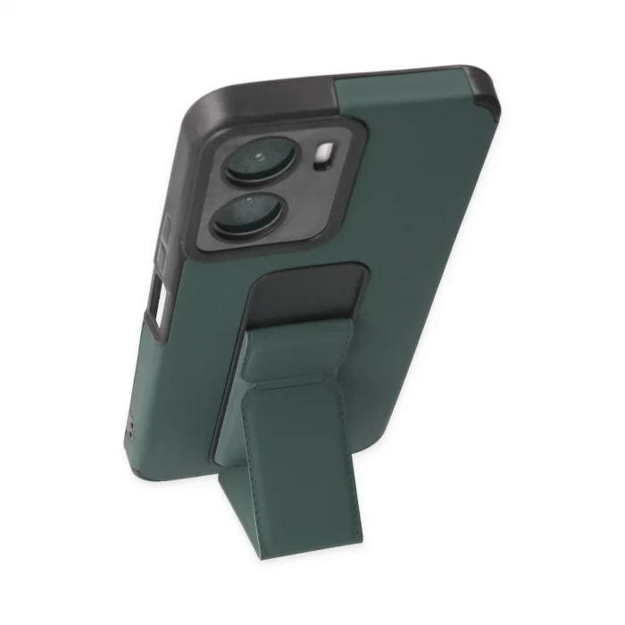 BUĞZ Vivo Y16 Kılıf Mega Standlı Silikon - Yeşil