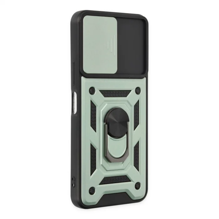 BUĞZ Vivo Y16 Kılıf Pars Lens Yüzüklü Silikon - Yeşil