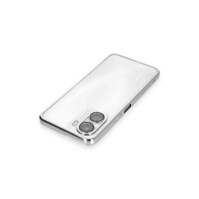 BUĞZ Vivo Y16 Kılıf Razer Lensli Silikon - Gümüş
