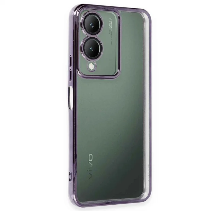 BUĞZ Vivo Y17s Kılıf Razer Lensli Silikon - Mor