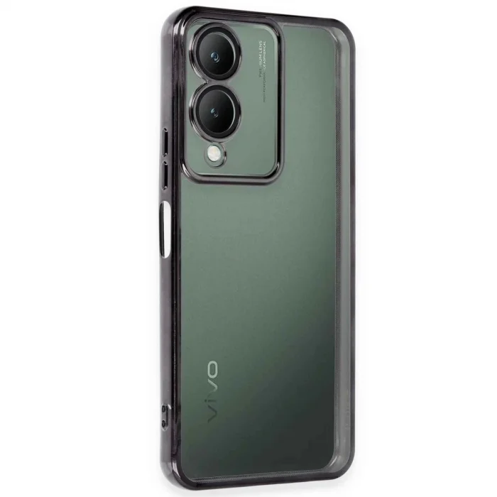 BUĞZ Vivo Y17s Kılıf Razer Lensli Silikon - Siyah