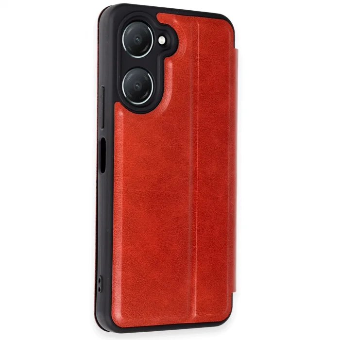 BUĞZ Vivo Y18 Kılıf Flip Cover - Kırmızı