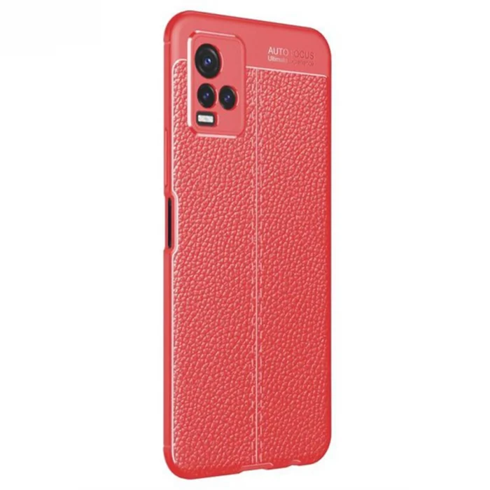 BUĞZ Vivo Y21s Kılıf Auto Focus Kapak - Kırmızı