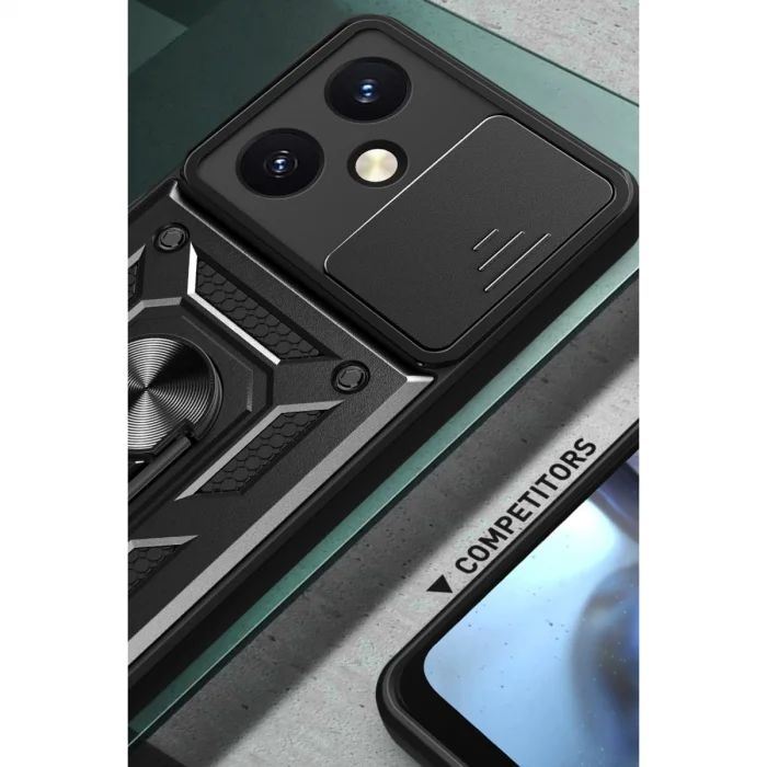 BUĞZ Vivo Y27 Kılıf Pars Lens Yüzüklü Silikon - Gold