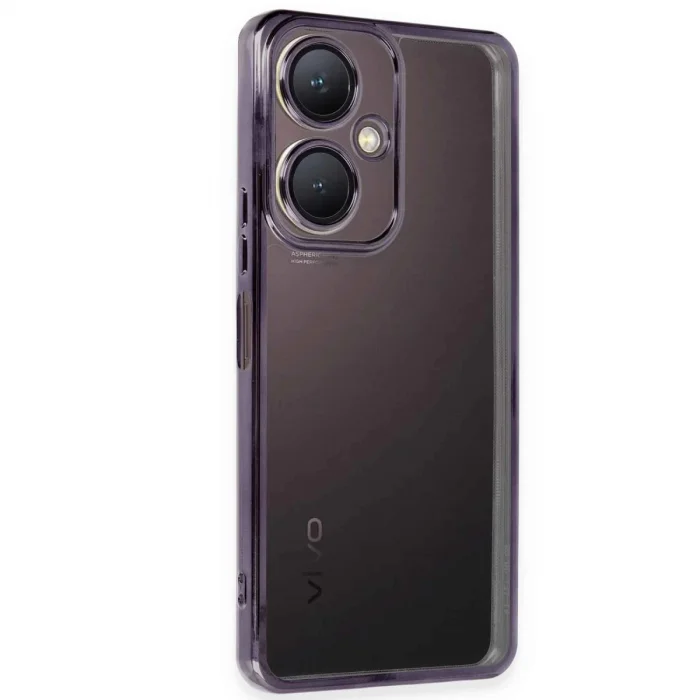 BUĞZ Vivo Y27 Kılıf Razer Lensli Silikon - Mor