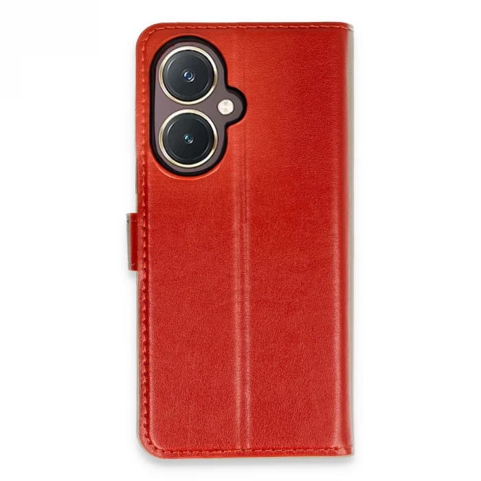 BUĞZ Vivo Y27 Kılıf Trend S Plus Kapaklı Kılıf - Kırmızı