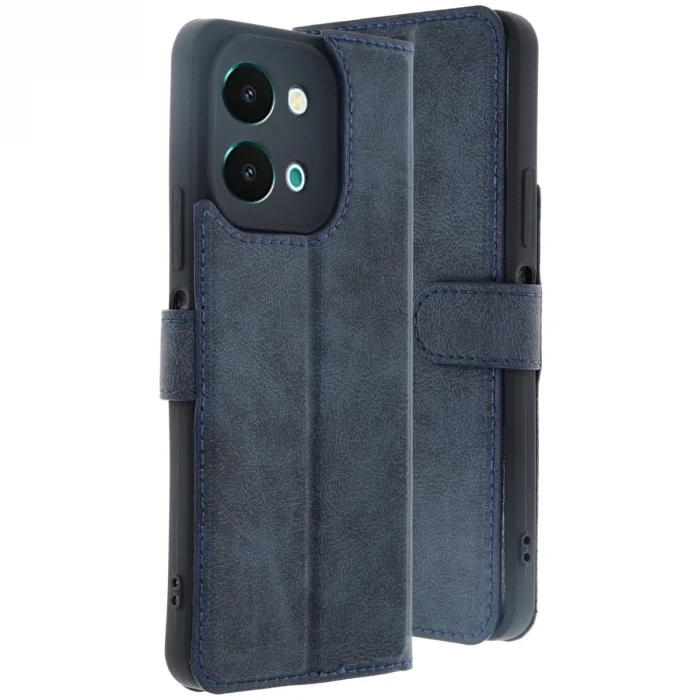 BUĞZ Vivo Y28 Kılıf Trend S Plus Kapaklı Kılıf - Lacivert