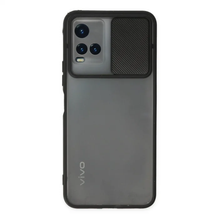 BUĞZ Vivo Y33s Kılıf Palm Buzlu Kamera Sürgülü Silikon - Siyah