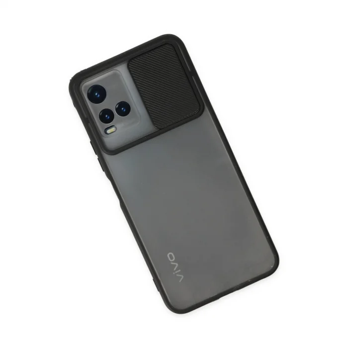 BUĞZ Vivo Y33s Kılıf Palm Buzlu Kamera Sürgülü Silikon - Siyah