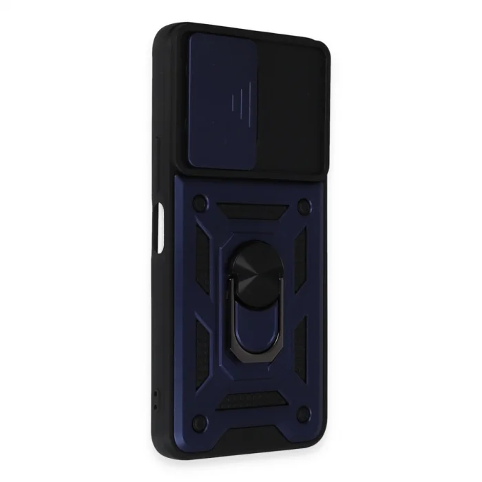 BUĞZ Vivo Y35 Kılıf Pars Lens Yüzüklü Silikon - Lacivert