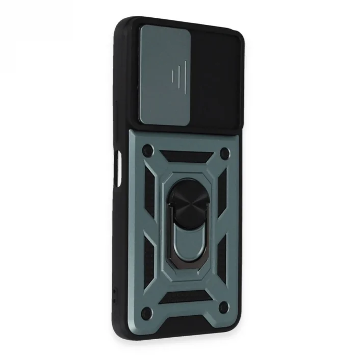 BUĞZ Vivo Y35 Kılıf Pars Lens Yüzüklü Silikon - Yeşil