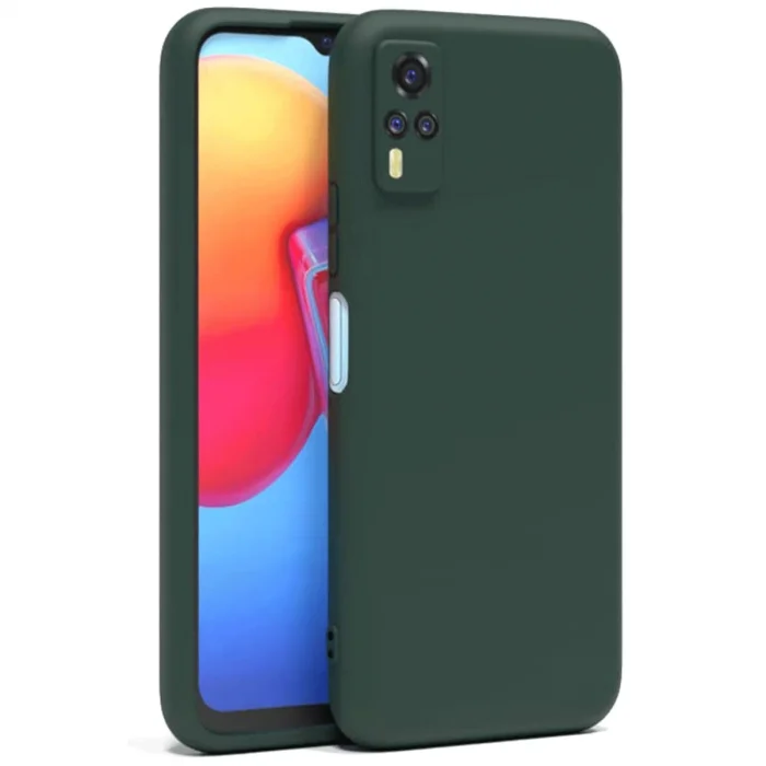 BUĞZ Vivo Y53s Kılıf Nano İçi Kadife Silikon - Koyu Yeşil