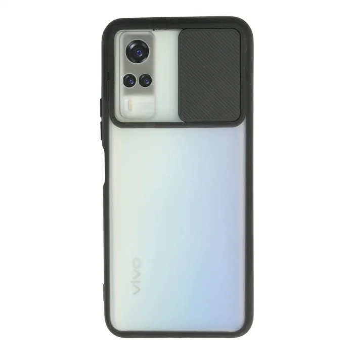 BUĞZ Vivo Y53s Kılıf Palm Buzlu Kamera Sürgülü Silikon - Siyah