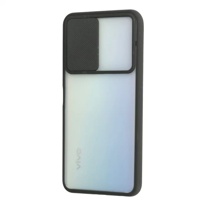 BUĞZ Vivo Y53s Kılıf Palm Buzlu Kamera Sürgülü Silikon - Siyah