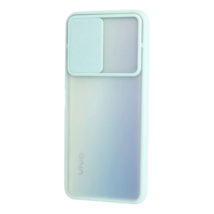 BUĞZ Vivo Y53s Kılıf Palm Buzlu Kamera Sürgülü Silikon - Turkuaz