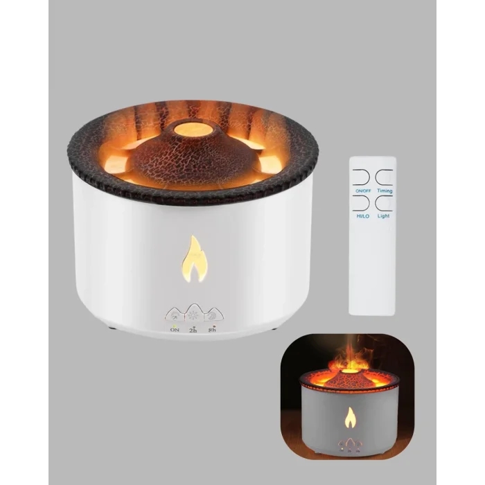 BUĞZ Volkan Efektli Aroma Difüzörü – Sessiz Çalışma, Otomatik Kapanma ve LED Işık