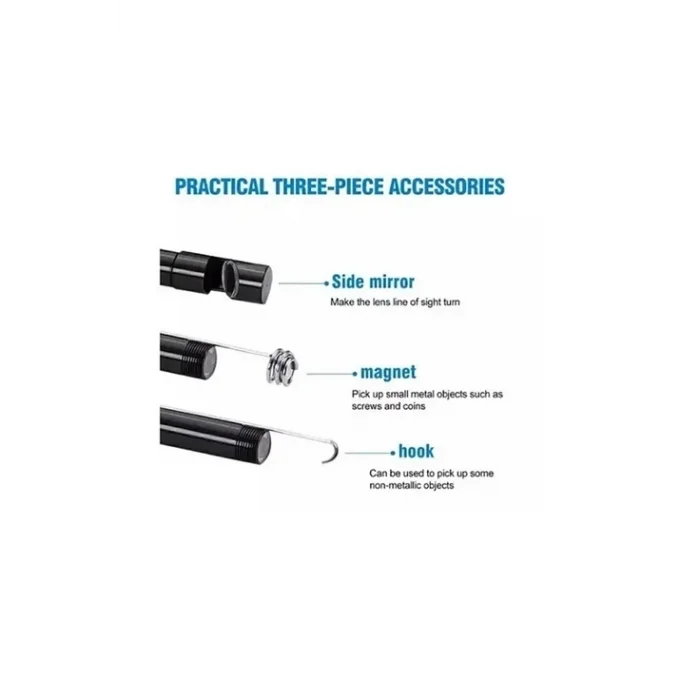 BUĞZ Vtn-02 Endoskop Yılan Video Kamera Led’li 2 Metre 7 Mm Sert Kablo Su Geçirmez