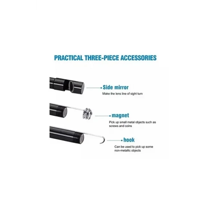 BUĞZ Vtn-02 Endoskop Yılan Video Kamera Led’li 2 Metre 7 Mm Sert Kablo Su Geçirmez - Lisinya