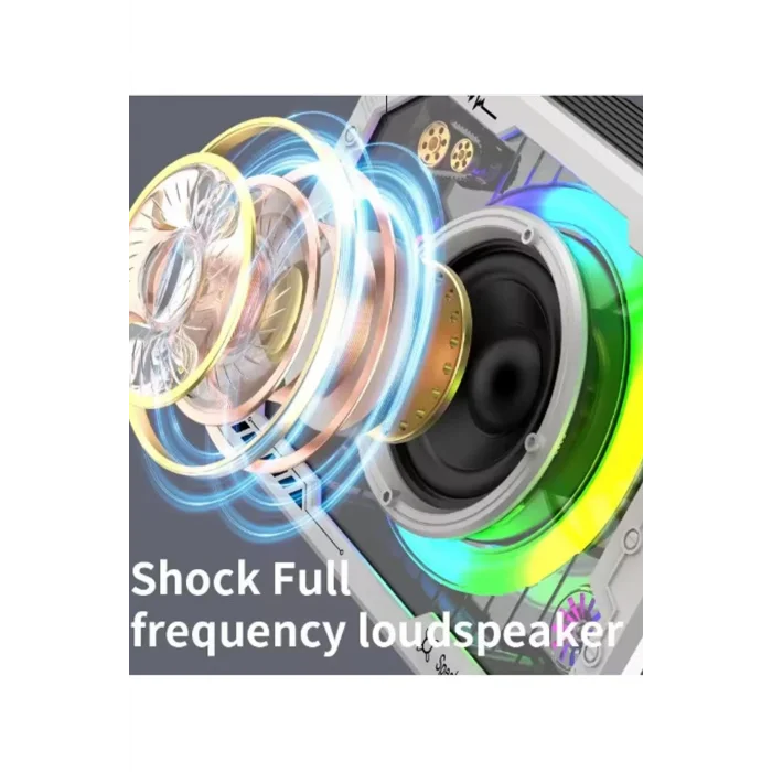 BUĞZ Vtn-82 Taşınabilir Kablosuz Işıklı Bluetooth Hoparlör Ses Değiştirme Özellikli