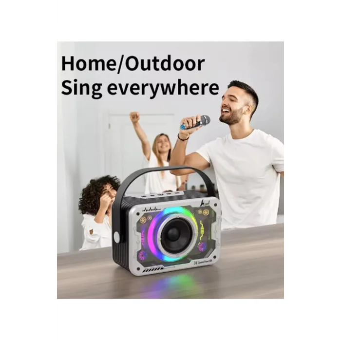 BUĞZ Vtn-82 Taşınabilir Kablosuz Işıklı Bluetooth Hoparlör Ses Değiştirme Özellikli