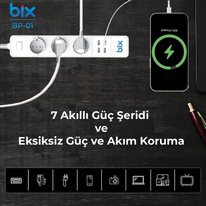 BUĞZ Vtn Bp-01 Wifi Yüksek Akım Korumalı Hızlı Şarj Özellikli Akıllı Priz