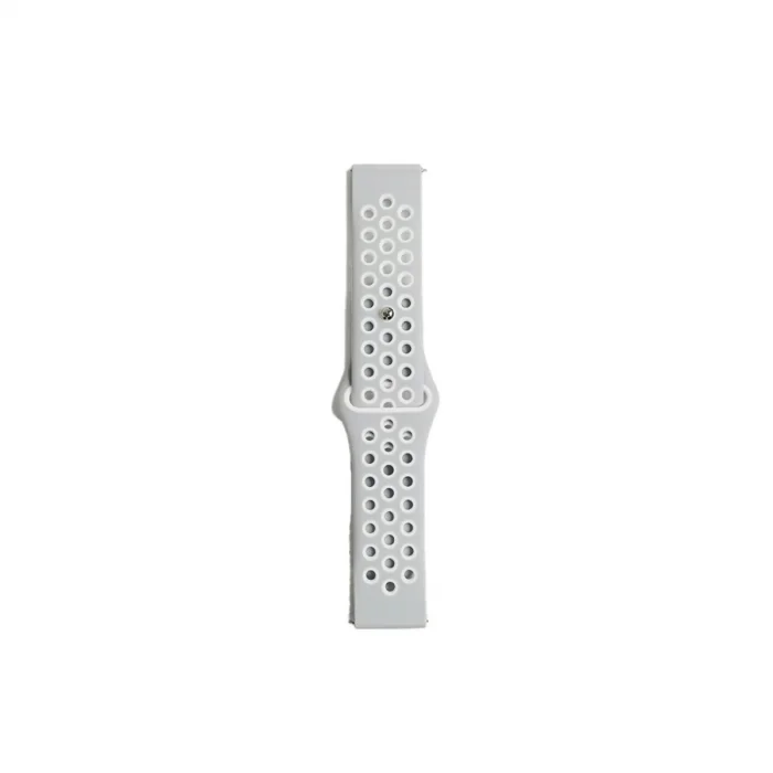 BUĞZ Watch 20mm Spor Delikli Kordon - Gri-beyaz