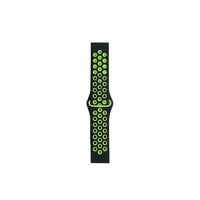 BUĞZ Watch 20mm Spor Delikli Kordon - Siyah-yeşil
