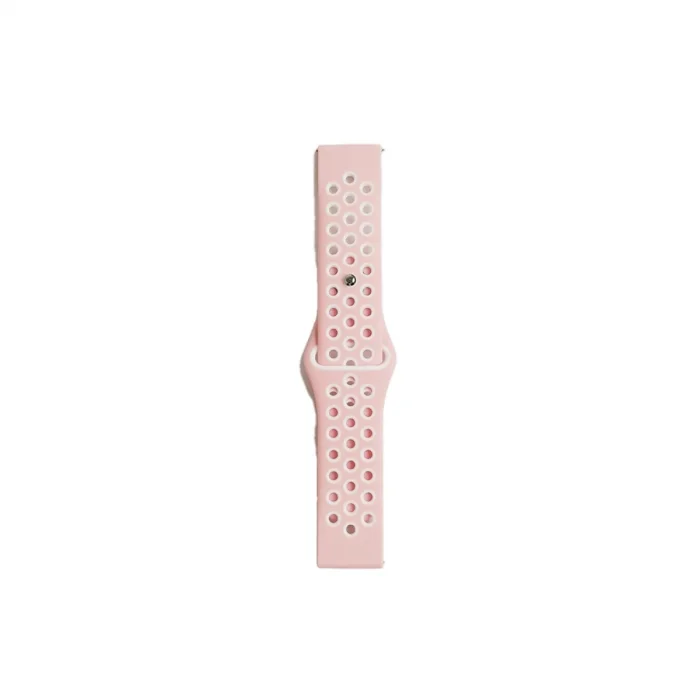 BUĞZ Watch 22mm Spor Delikli Kordon - Pembe-beyaz