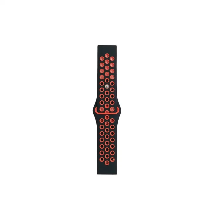 BUĞZ Watch 22mm Spor Delikli Kordon - Siyah-kırmızı