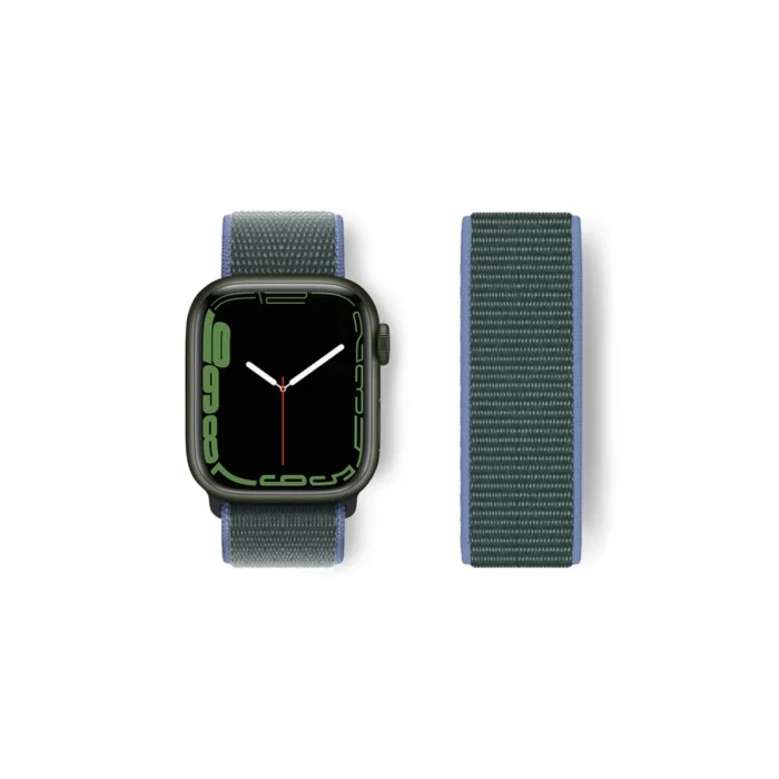 BUĞZ Watch 38mm Hasırlı Cırtcırtlı Kordon - Mavi-yeşil