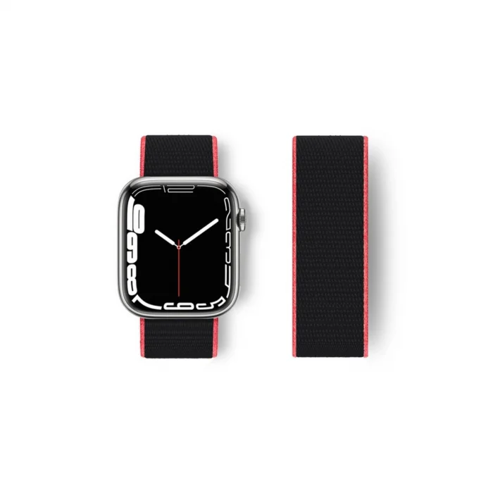 BUĞZ Watch 38mm Hasırlı Cırtcırtlı Kordon - Pembe-siyah
