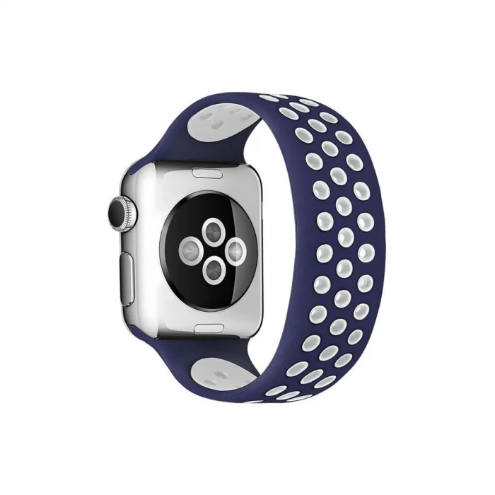 BUĞZ Watch 42mm Ayarlı Delikli Silikon Kordon - Lacivert-beyaz