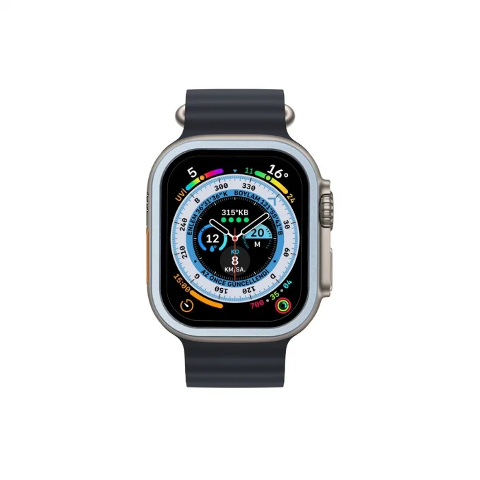 BUĞZ Watch Ultra 49mm Alüminyum Kasa Cam Ekran Koruyucu - Mavi