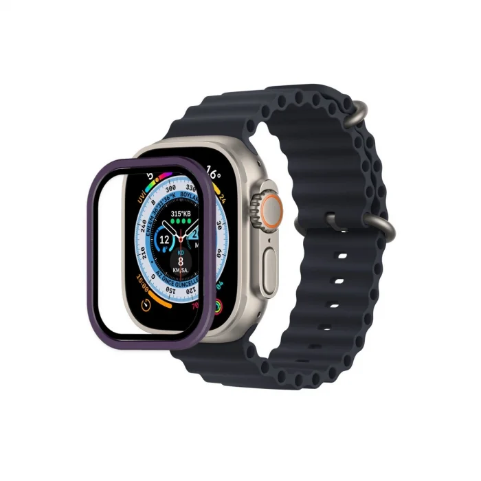 BUĞZ Watch Ultra 49mm Alüminyum Kasa Cam Ekran Koruyucu - Mor