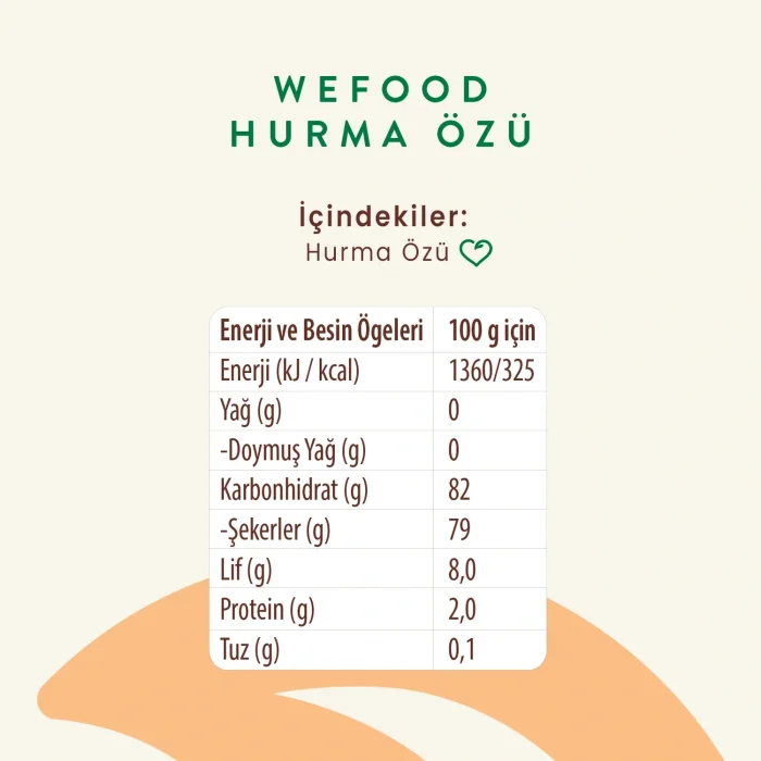 BUĞZ Wefood Hurma Özü Soğuk Sıkım (315 gr)