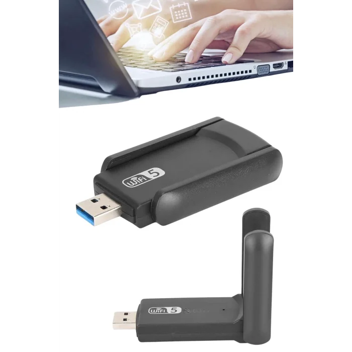  Wifi Adaptörü Bt5.0 Wifi 2si Bir Arada Çift Bantlı Çift Anten